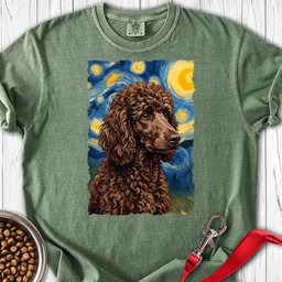 Standard Poodle Van Gogh Chocolate Premium Tee Gift For Dog Lover