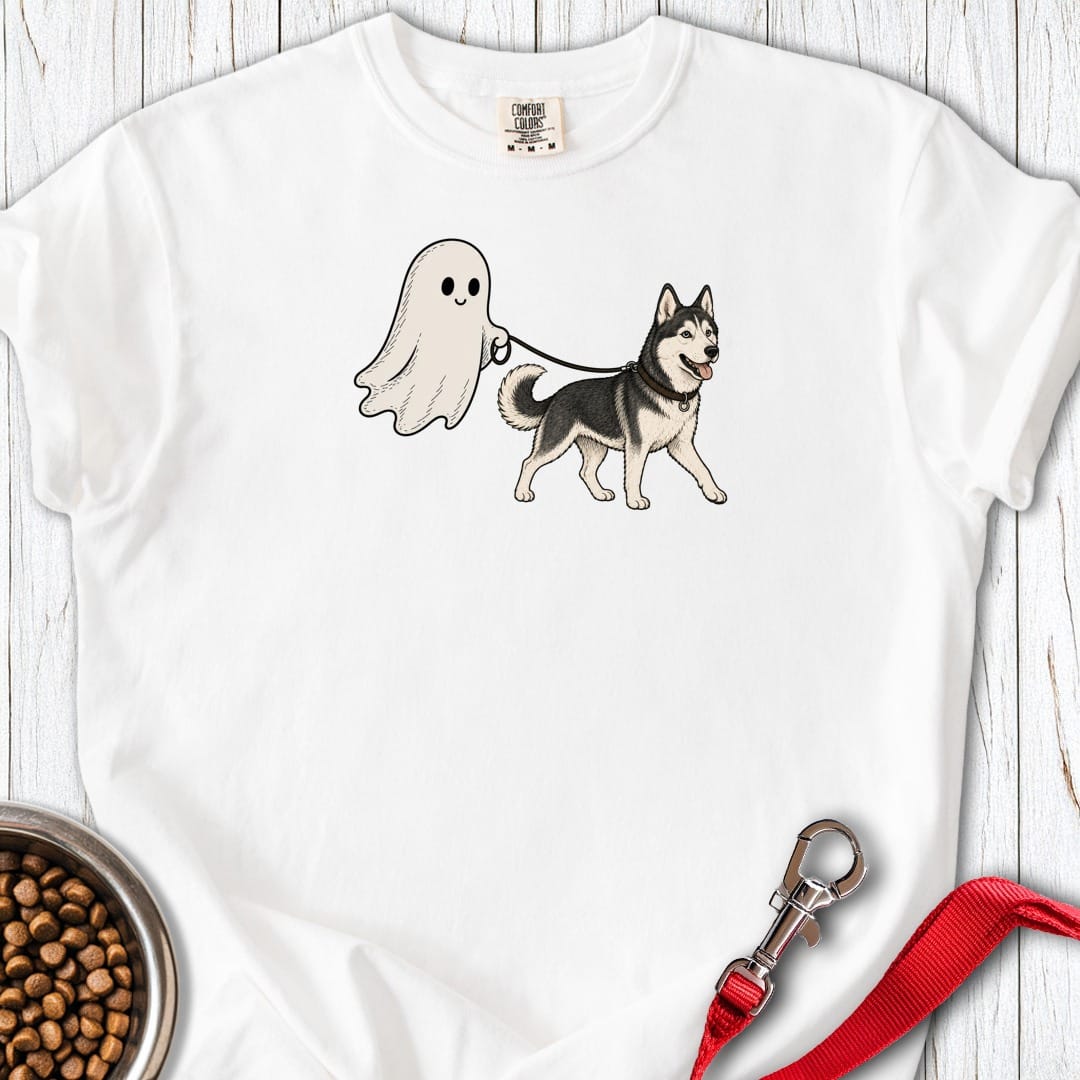 White Siberian Husky Ghost Halloween Premium Tee Gift For Dog Lover
