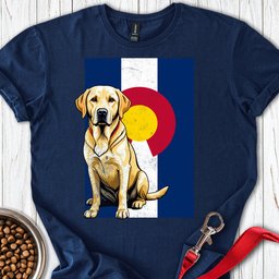 Yellow Labrador Colorado Flag T Shirt Gift For Dog Lover