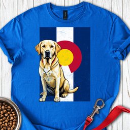 Yellow Labrador Colorado Flag T Shirt Gift For Dog Lover