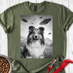 Shetland Sheepdog Ufo T Shirt Gift For Dog Lover