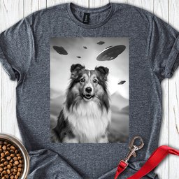 Shetland Sheepdog Ufo T Shirt Gift For Dog Lover