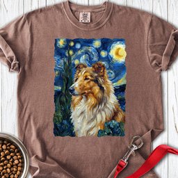 Rough Collie Van Gogh Premium Tee Gift For Dog Lover