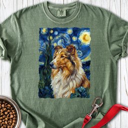 Rough Collie Van Gogh Premium Tee Gift For Dog Lover