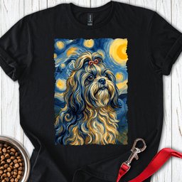 Shih Tzu Van Gogh T Shirt Gift For Dog Lover
