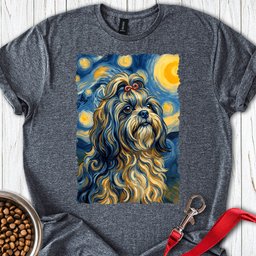 Shih Tzu Van Gogh T Shirt Gift For Dog Lover