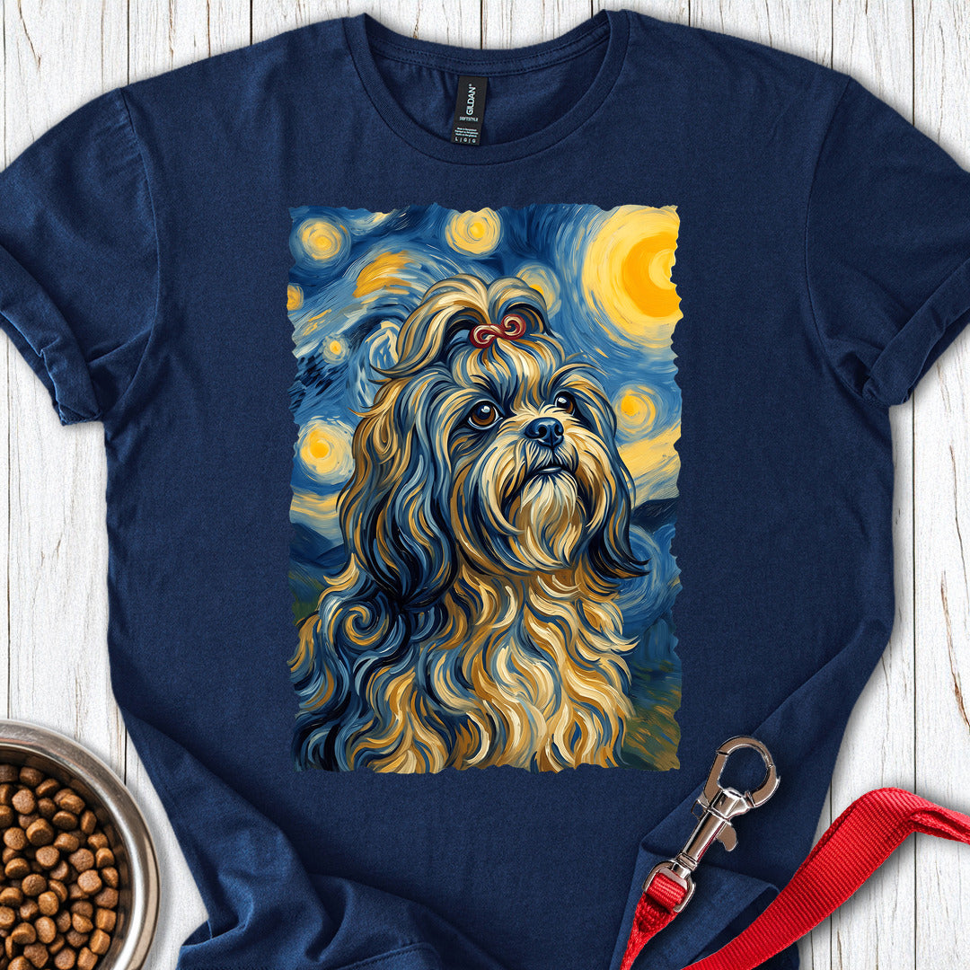 Shih Tzu Van Gogh T Shirt Gift For Dog Lover