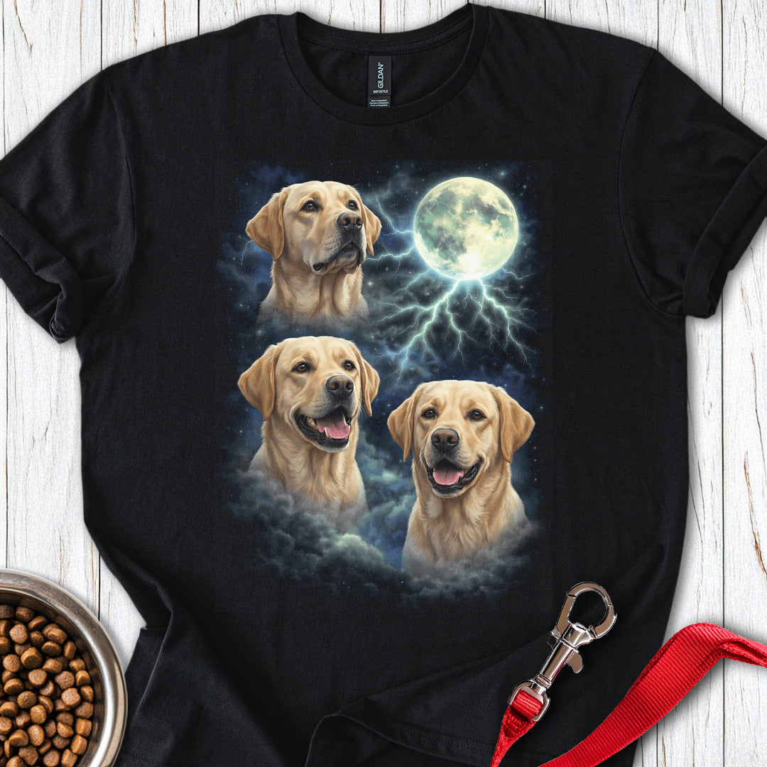 Yellow Labrador Moon Retro T Shirt Gift For Dog Lover