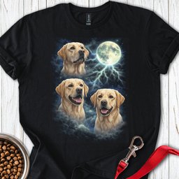 Yellow Labrador Moon Retro T Shirt Gift For Dog Lover