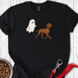 Vizsla Ghost Halloween T Shirt Gift For Dog Lover