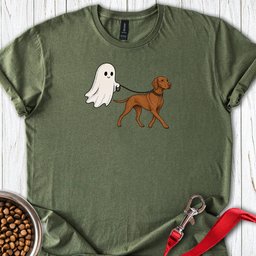 Vizsla Ghost Halloween T Shirt Gift For Dog Lover