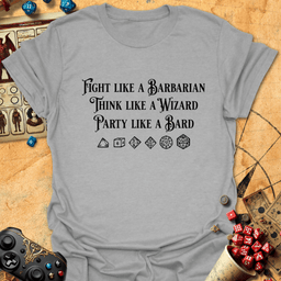 Fight Think Party Tee Gift For Tabletop Gamer