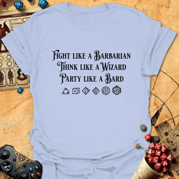 Fight Think Party Tee Gift For Tabletop Gamer