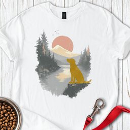 Yellow Lab Lake T Shirt Gift For Dog Lover