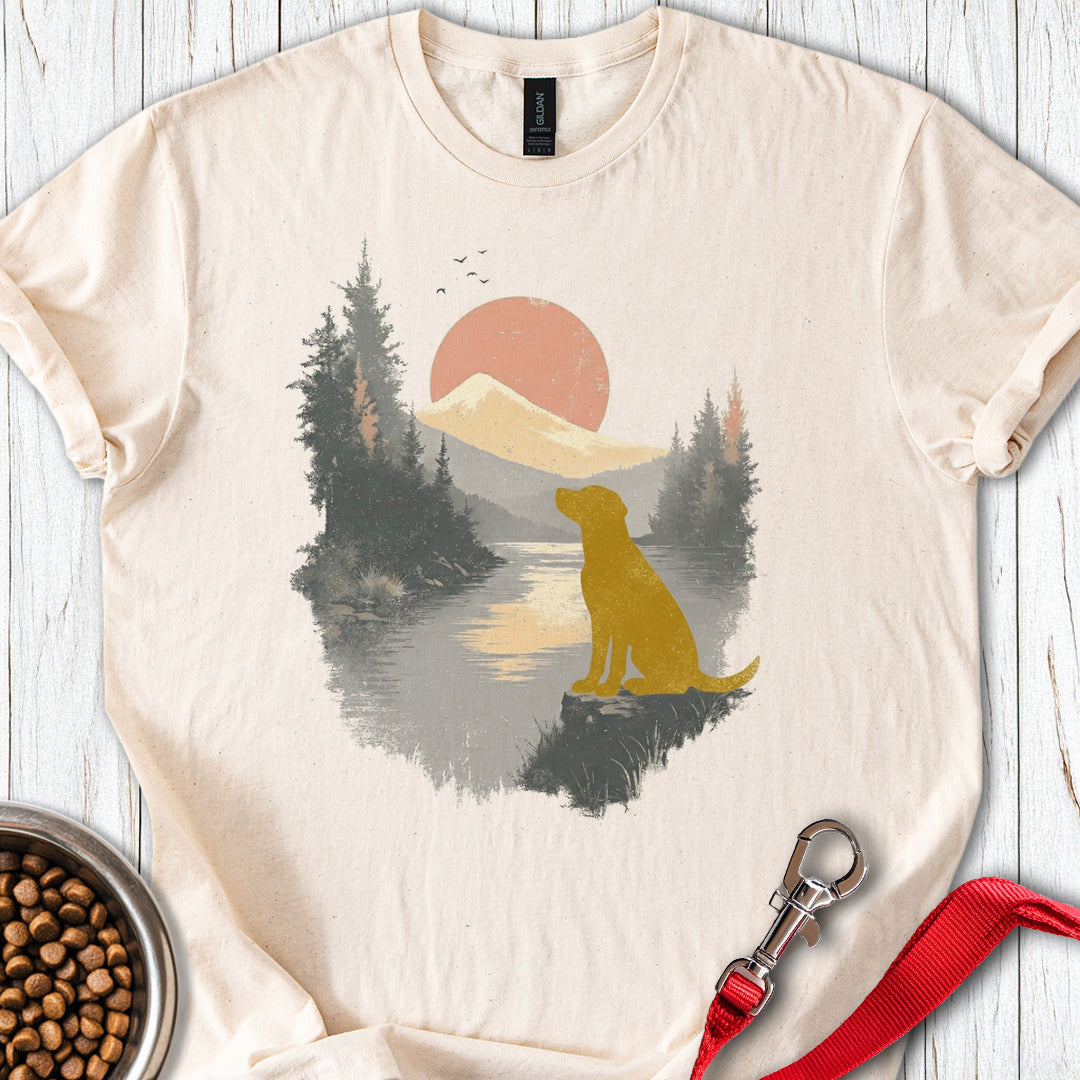 Yellow Lab Lake T Shirt Gift For Dog Lover