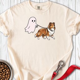 Shetland Sheepdog Ghost Walk Premium Tee Gift For Dog Lover