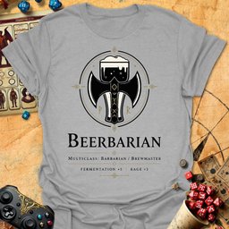 Beerbarian Stats Tee Gift For Tabletop Gamer