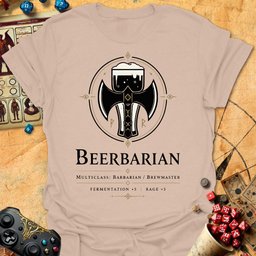 Beerbarian Stats Tee Gift For Tabletop Gamer