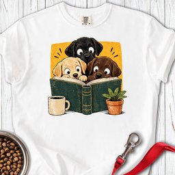 Reading Labrador Puppies Premium Tee Gift For Dog Lover