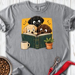 Reading Labrador Puppies Premium Tee Gift For Dog Lover