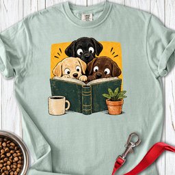 Reading Labrador Puppies Premium Tee Gift For Dog Lover