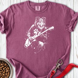Shetland Sheepdog Guitar Premium Tee Gift For Dog Lover