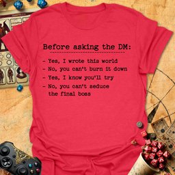Before Asking DM Tee Gift For Tabletop Gamer