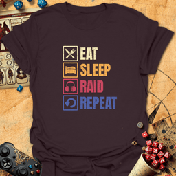 Eat Sleep Raid Tee Gift For Tabletop Gamer