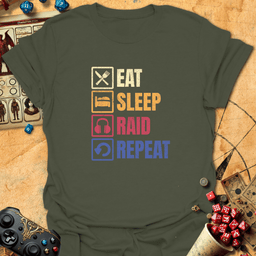 Eat Sleep Raid Tee Gift For Tabletop Gamer