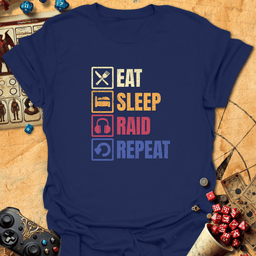 Eat Sleep Raid Tee Gift For Tabletop Gamer