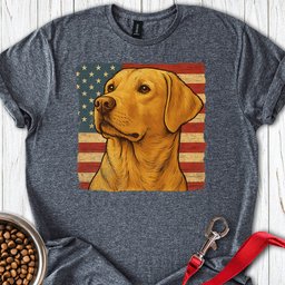 Yellow Labrador USA Flag T Shirt Gift For Dog Lover