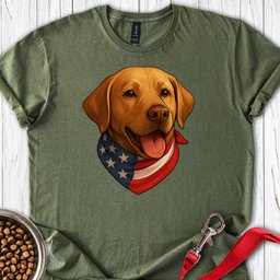 Yellow Labrador USA Bandana T Shirt Gift For Dog Lover