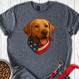 Yellow Labrador USA Bandana T Shirt Gift For Dog Lover