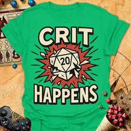 Crit Happens Tee Gift For Tabletop Gamer