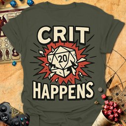 Crit Happens Tee Gift For Tabletop Gamer