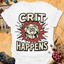 Crit Happens Tee Gift For Tabletop Gamer