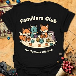 Familiars Club Tee Gift For Tabletop Gamer
