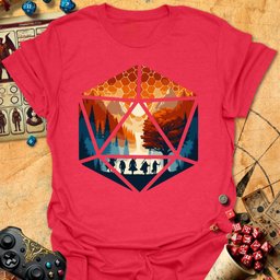 Dice Silhouette Tee Gift For Tabletop Gamer