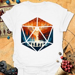 Dice Silhouette Tee Gift For Tabletop Gamer