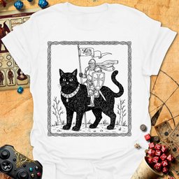 Cat Knight Tee Gift For Tabletop Gamer
