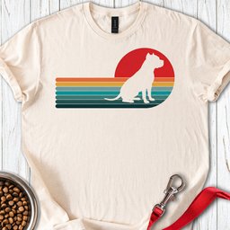 Pitbull Retro Sunset T Shirt Gift For Dog Lover