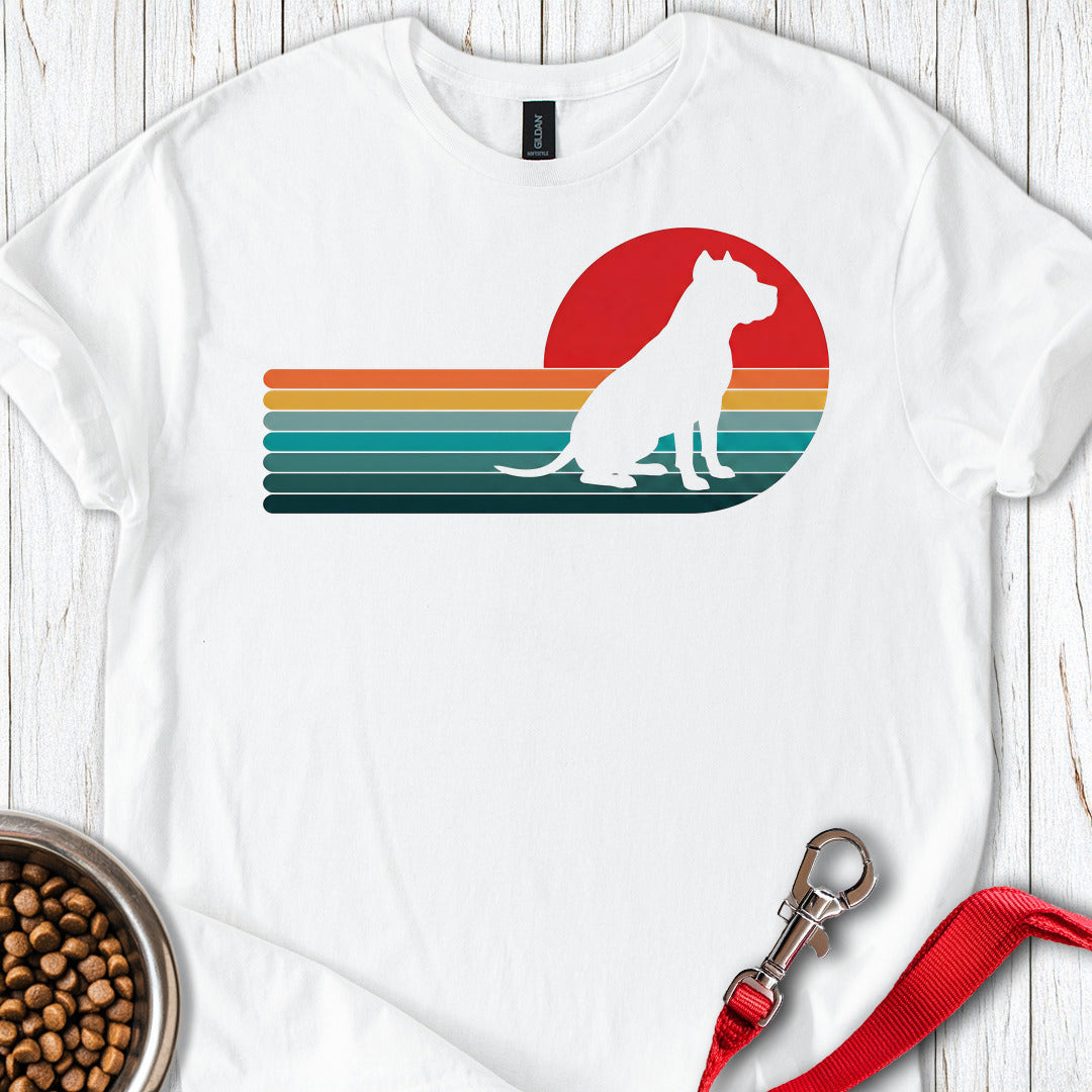Pitbull Retro Sunset T Shirt Gift For Dog Lover