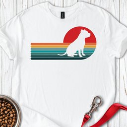 Pitbull Retro Sunset T Shirt Gift For Dog Lover
