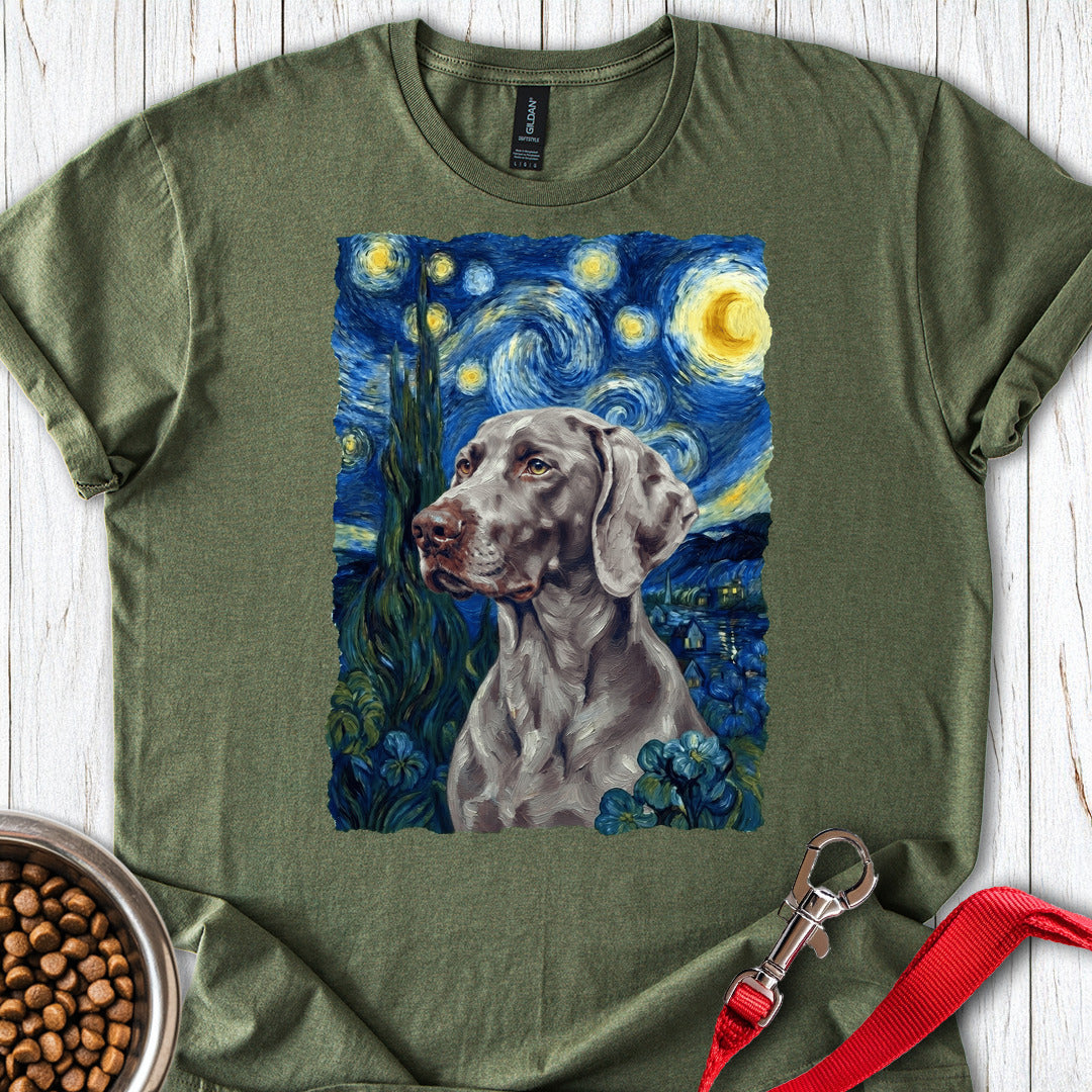Weimaraner Van Gogh T Shirt Gift For Dog Lover