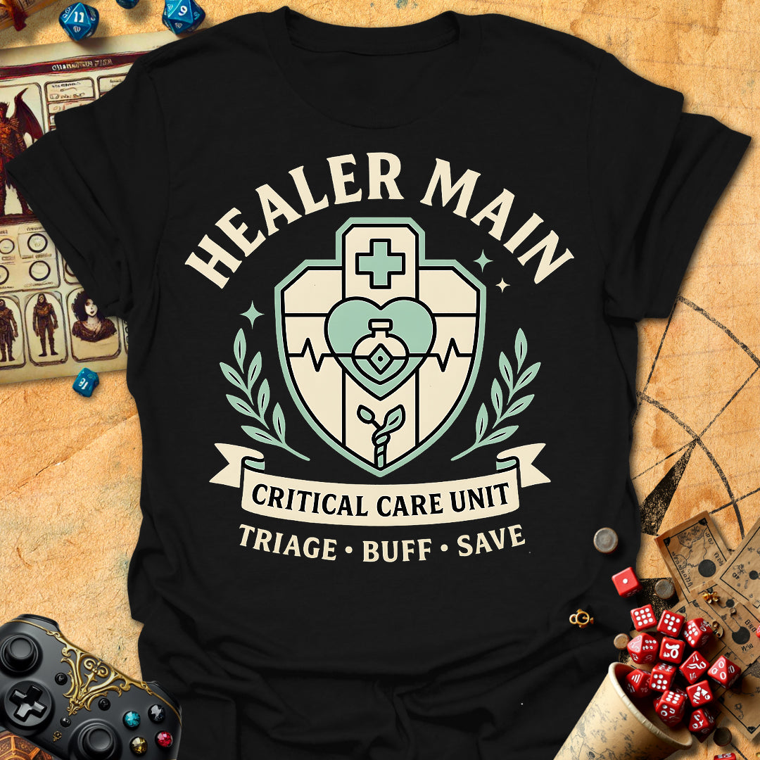 Healer Main Tee Gift For Tabletop Gamer