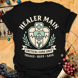 Healer Main Tee Gift For Tabletop Gamer