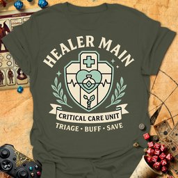 Healer Main Tee Gift For Tabletop Gamer