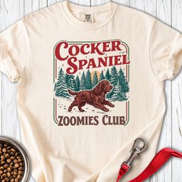 Red Cocker Spaniel Zoomies Club Premium Tee Gift For Dog Lover