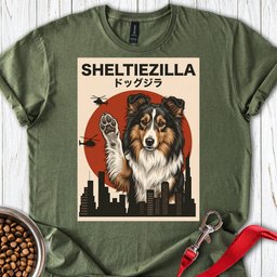 Shetland Sheepdog Sheltiezilla T Shirt Gift For Dog Lover