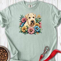 Wheaten Terrier Flower Wreath Premium Tee Gift For Dog Lover